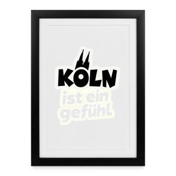 Cologne is a feeling Cologne cathedral - Framed poster (27 × 37 cm) - black - Front