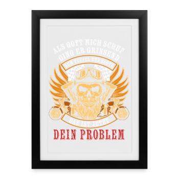 Quand Dieu m’a créé, il est allé vers le diable en souriant - Affiche encadrée (27 × 37 cm) - noir - Devant