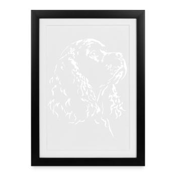 Chiens en silhouette du cocker espagnol américain Wilsigns - Affiche encadrée (27 × 37 cm) - noir - Devant