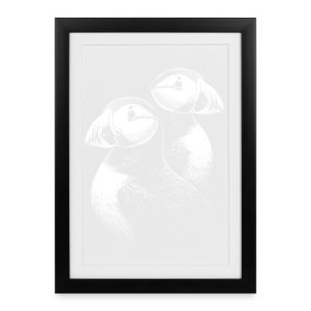 Puffin - Framed poster (27 × 37 cm) - black - Front