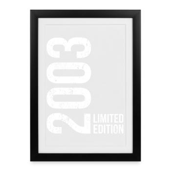 23e anniversaire Homme Femme 23 ans 2003 Cadeau - Affiche encadrée (27 × 37 cm) - noir - Devant