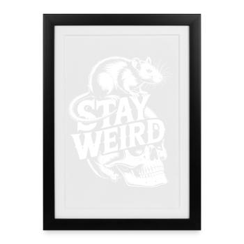 Reste un rat bizarre sur le crâne - Affiche encadrée (27 × 37 cm) - noir - Devant