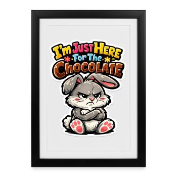 Je suis là pour le chocolat - Affiche encadrée (27 × 37 cm) - noir - Devant