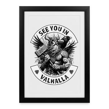 See you in Valhalla - Framed poster (27 × 37 cm) - black - Front