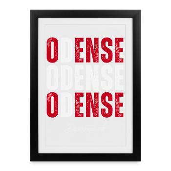 Odense in the Heart, Danemark aujourd’hui - Affiche encadrée (27 × 37 cm) - noir - Devant