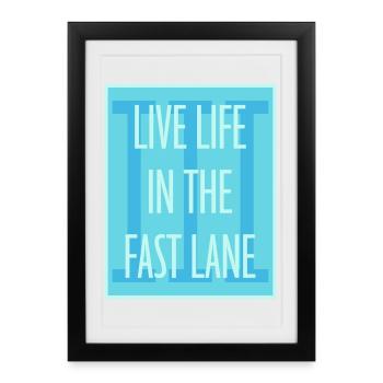 La vie dans la piscine flottante à toute vitesse, drôle de diction - Affiche encadrée (27 × 37 cm) - noir - Devant