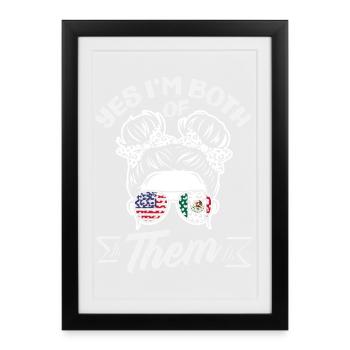 Fierté du Mexique & Maison Drapeau du Mexique - Affiche encadrée (27 × 37 cm) - noir - Devant