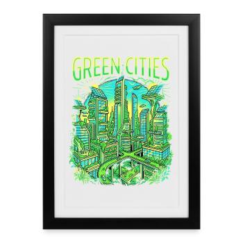 Jardinage de Green City - Affiche encadrée (27 × 37 cm) - noir - Devant