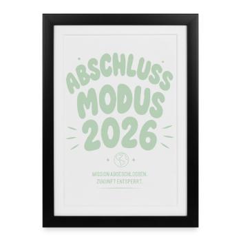 Abschluss Modus 2026 - Gerahmtes Poster (27 × 37 cm) - Schwarz - Vorne