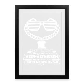Klobige Retro Sonnenbrille mit Toastbrot - Gerahmtes Poster (27 × 37 cm) - Schwarz - Vorne