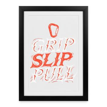 Grip Slip Sweater Dynamic Typography - Framed poster (27 × 37 cm) - black - Front