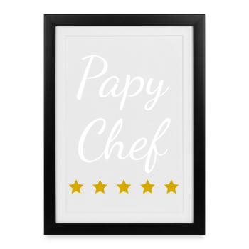 Grandpa Chef Stars - Framed poster (27 × 37 cm) - black - Front