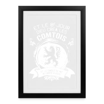 Et Le 8e Jour Dieu Crea Les Comtois Et Le Diabl... - Affiche encadrée (27 × 37 cm) - noir - Devant