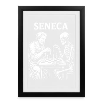 Sénèque jouant aux échecs avec un squelette - Affiche encadrée (27 × 37 cm) - noir - Devant