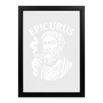 Epicurus Portrait in Smoke - Framed poster (27 × 37 cm) - black - Front
