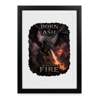 Feu de dragon à partir de cendres - Affiche encadrée (27 × 37 cm) - noir - Devant