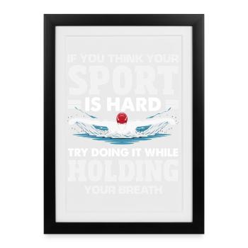 Dictons drôles de nageurs et conception de clubs de natation - Affiche encadrée (27 × 37 cm) - noir - Devant