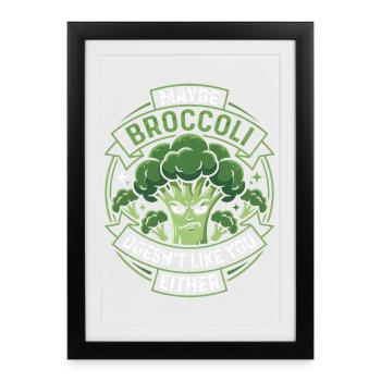 Funny Broccoli Lover Vegan Diet Gym Workout Gift - Framed poster (27 × 37 cm) - black - Front