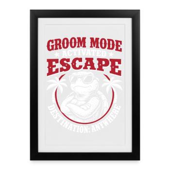 Groom Fashion Escape Bachelor Party - Framed poster (27 × 37 cm) - black - Front
