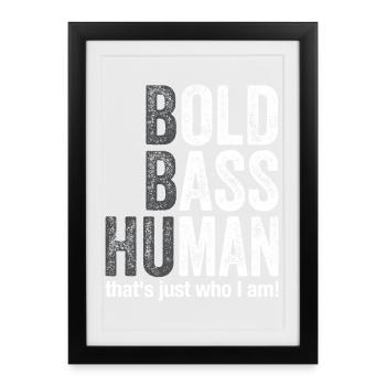 Old Bass Player Bold - Framed poster (27 × 37 cm) - black - Front