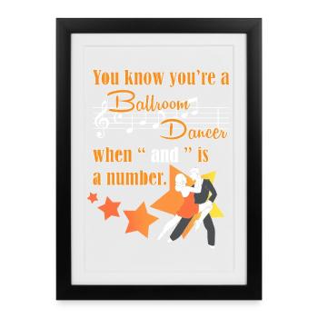 Danse de couple en valse - Affiche encadrée (27 × 37 cm) - noir - Devant