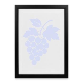 Silhouette de raisin lilas - Affiche encadrée (27 × 37 cm) - noir - Devant
