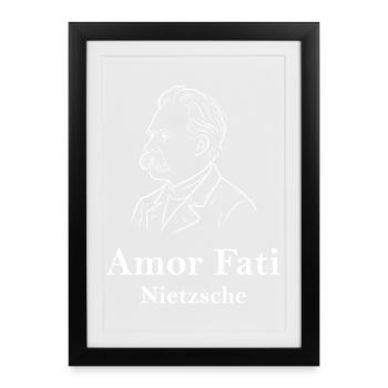 Nietzsche Amor Fati  - Framed poster (27 × 37 cm) - black - Front
