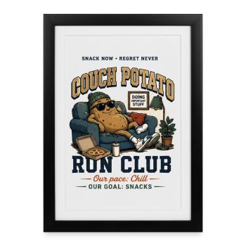 Couch Potato Running Club - Framed poster (27 × 37 cm) - black - Front