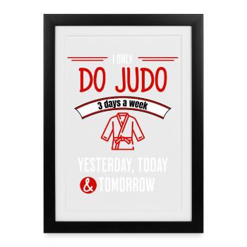 Citation drôle de judo - Affiche encadrée (27 × 37 cm) - noir - Devant