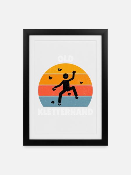Old Kletterhand - Gerahmtes Poster (27 × 37 cm) - Schwarz