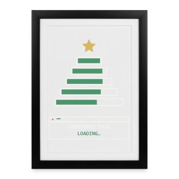 Christmas Tree Loading - Gerahmtes Poster (27 × 37 cm) - Schwarz - Vorne