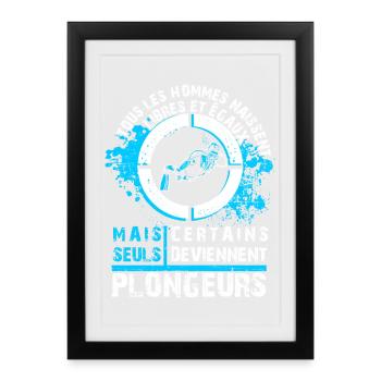Plongeur libre - Affiche encadrée (27 × 37 cm) - noir - Devant