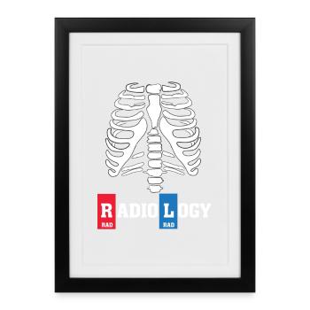 Cadeau radiologue radiologie - Affiche encadrée (27 × 37 cm) - noir - Devant