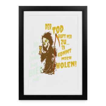 Funny grim reaper - Framed poster (27 × 37 cm) - black - Front