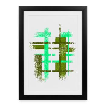 Abstract Cyber VINTAGE Background Design - Framed poster (27 × 37 cm) - black - Front