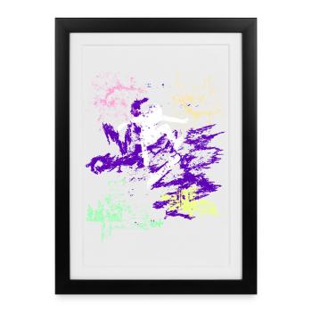 Patineur - Affiche encadrée (27 × 37 cm) - noir - Devant