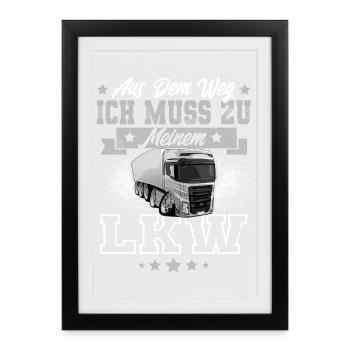 Lkw Fahrer - Gerahmtes Poster (27 × 37 cm) - Schwarz - Vorne