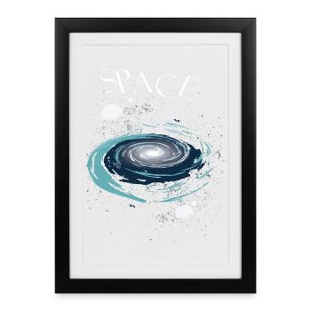Space Weltraum - Framed poster (27 × 37 cm) - black - Front