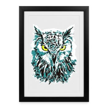 Colorful Owl - Owl Head - Owl - Colorful Owl - Framed poster (27 × 37 cm) - black - Front