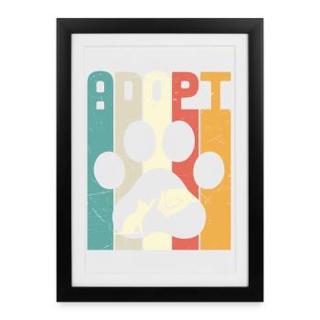 Adopt Cat - Framed poster (27 × 37 cm) - black - Front