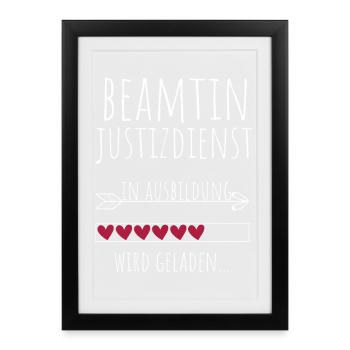 Beamtin Justizdienst in Ausbildung Geschenk - Gerahmtes Poster (27 × 37 cm) - Schwarz - Vorne