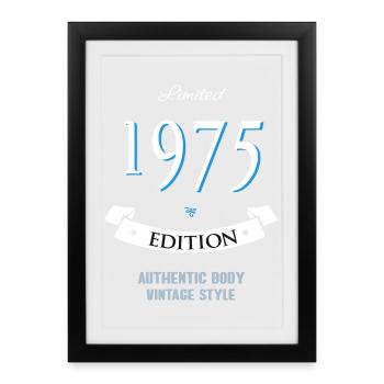 1975 year of birth year 50 years gift best - Framed poster (27 × 37 cm) - black - Front