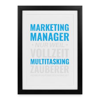 Marketing Manager – Multitasking Wizard - Framed poster (27 × 37 cm) - black - Front