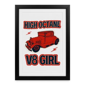 Fille V8 à haute intensité - Affiche encadrée (27 × 37 cm) - noir - Devant