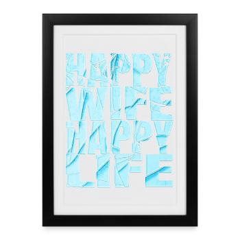 Happy wife happy life - Framed poster (27 × 37 cm) - black - Front