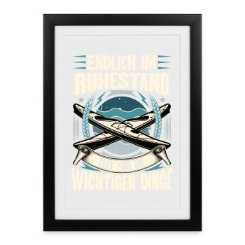 Kajak Kajakfahren paddeln Kajaker Kajakerin - Gerahmtes Poster (27 × 37 cm) - Schwarz - Vorne