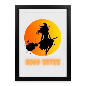 bonne sorcière - Affiche encadrée (27 × 37 cm) - noir - Devant