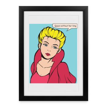 Queen Without King Pop Art - Framed poster (27 × 37 cm) - black - Front