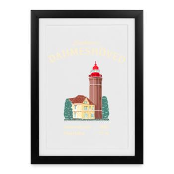Leuchtturm Dameshöved, Lübecker Bucht, Ostsee - Gerahmtes Poster (27 × 37 cm) - Schwarz - Vorne