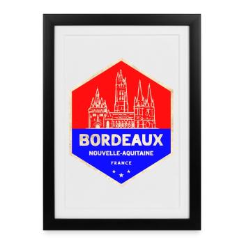 Emblème de Bordeaux Nouvelle-Aquitaine - Affiche encadrée (27 × 37 cm) - noir - Devant